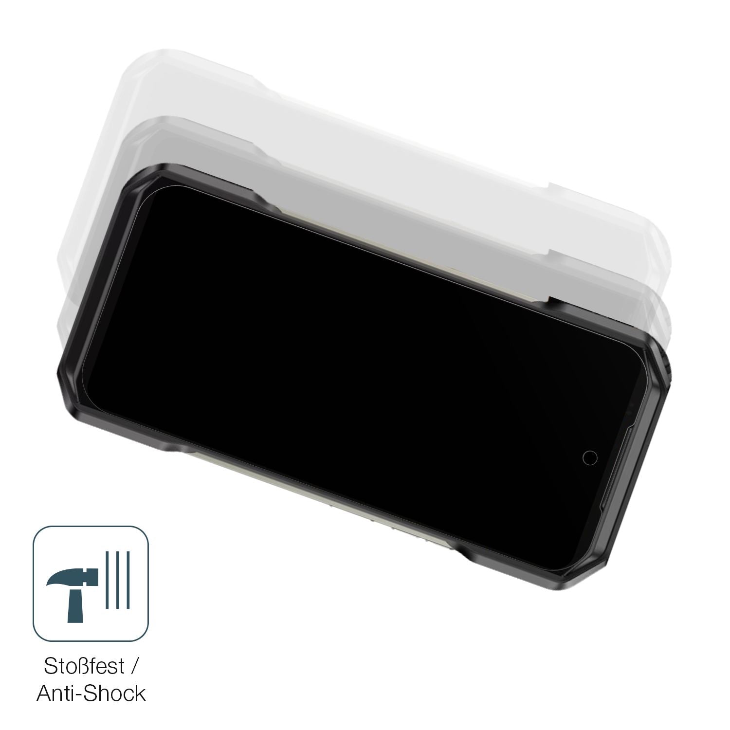 Schutz gegen Kratzer auf dem Ulefone Armor 27T Pro 5G Glas durch Schlüssel, Stöße gegen die Tischkante oder Stürze
