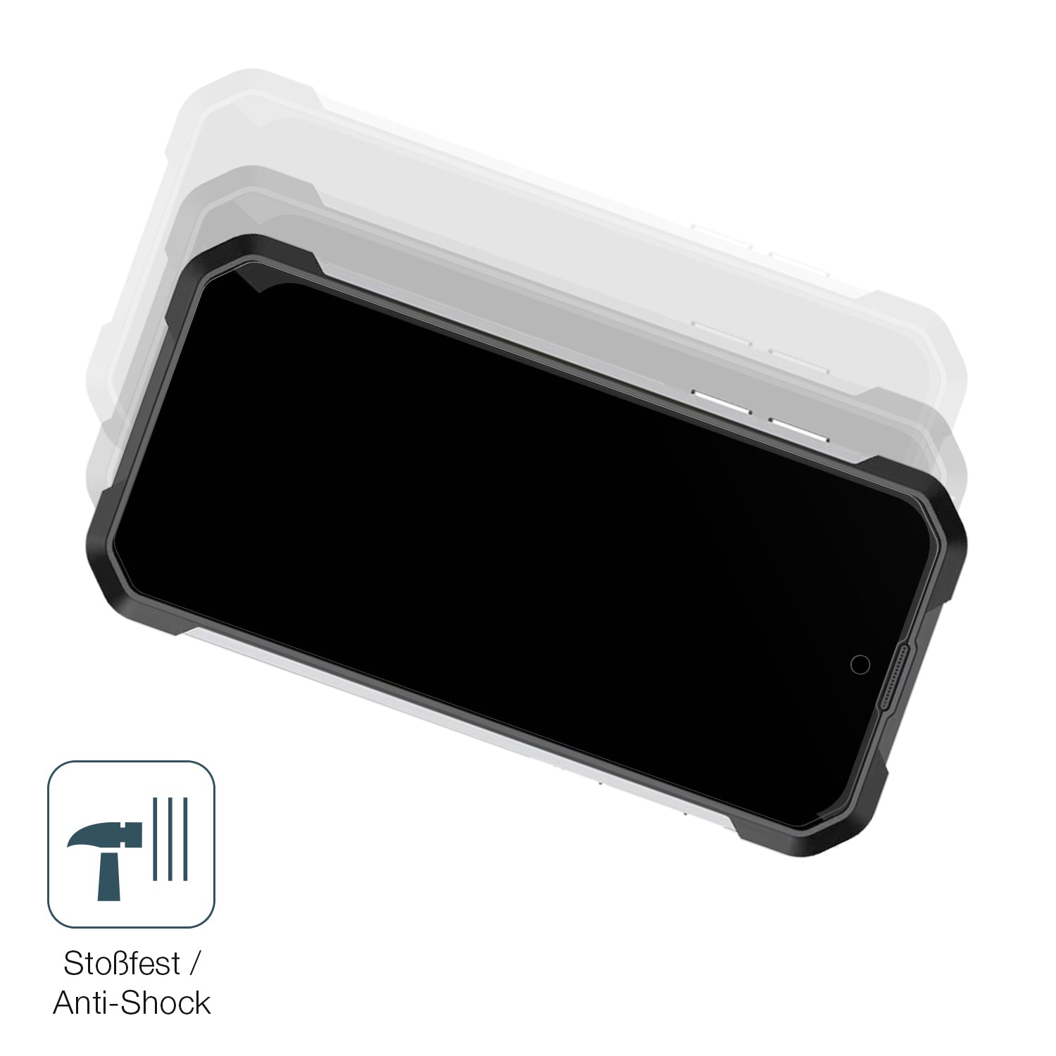 Schutz gegen Kratzer auf dem Unihertz Tank Mini Glas durch Schlüssel, Stöße gegen die Tischkante oder Stürze
