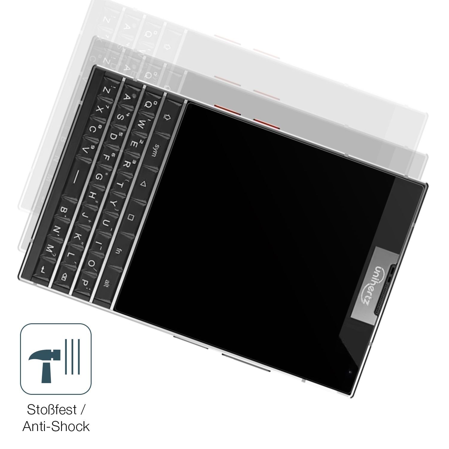 Schutz gegen Kratzer auf dem Unihertz Titan 2 Glas durch Schlüssel, Stöße gegen die Tischkante oder Stürze