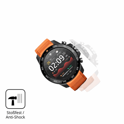 Schutz gegen Kratzer auf dem Xiaomi Mibro GS Explorer S Glas durch Schl�ssel, St��e gegen die Tischkante oder St�rze