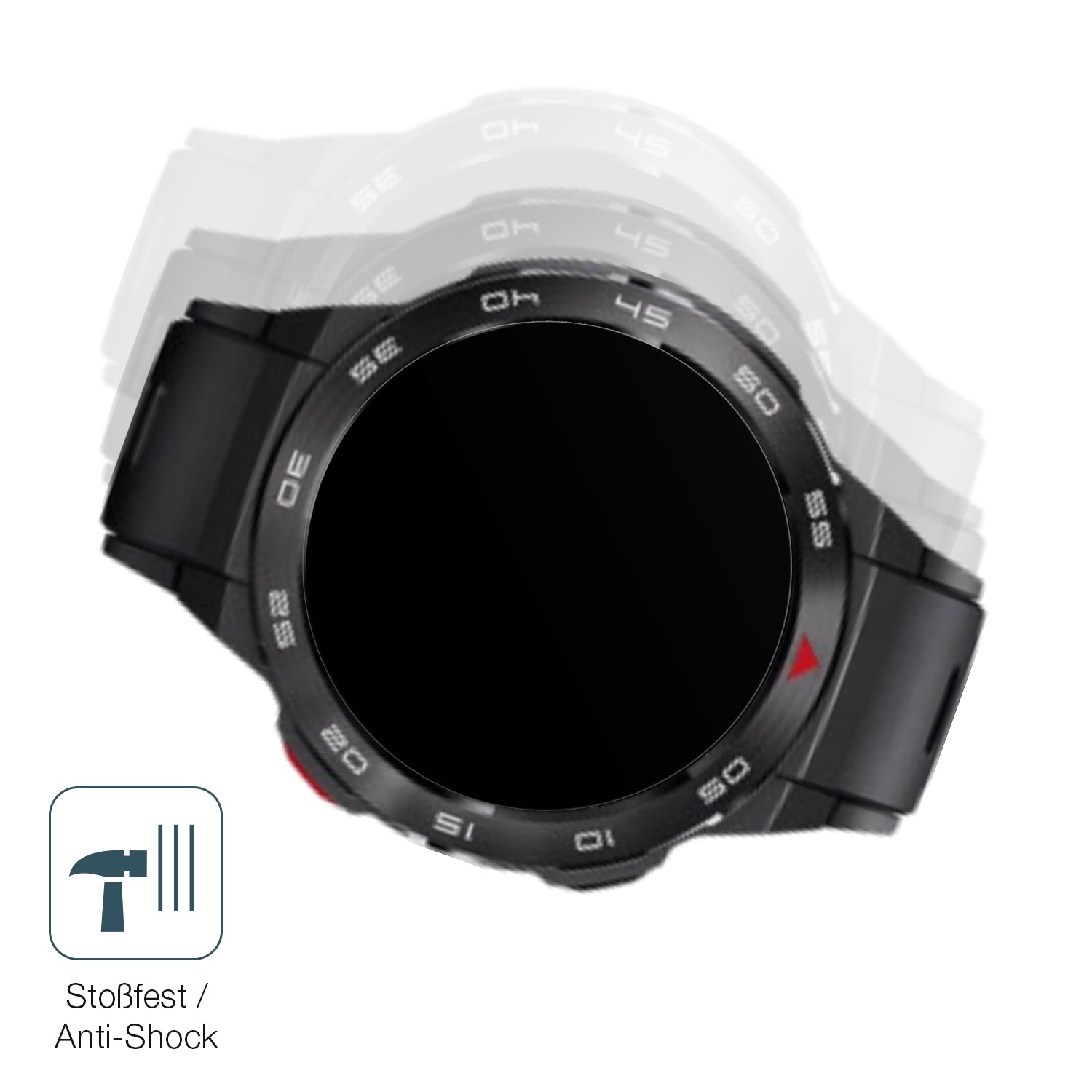 Schutz gegen Kratzer auf dem Xiaomi Mibro GS Pro Glas durch Schlüssel, Stöße gegen die Tischkante oder Stürze