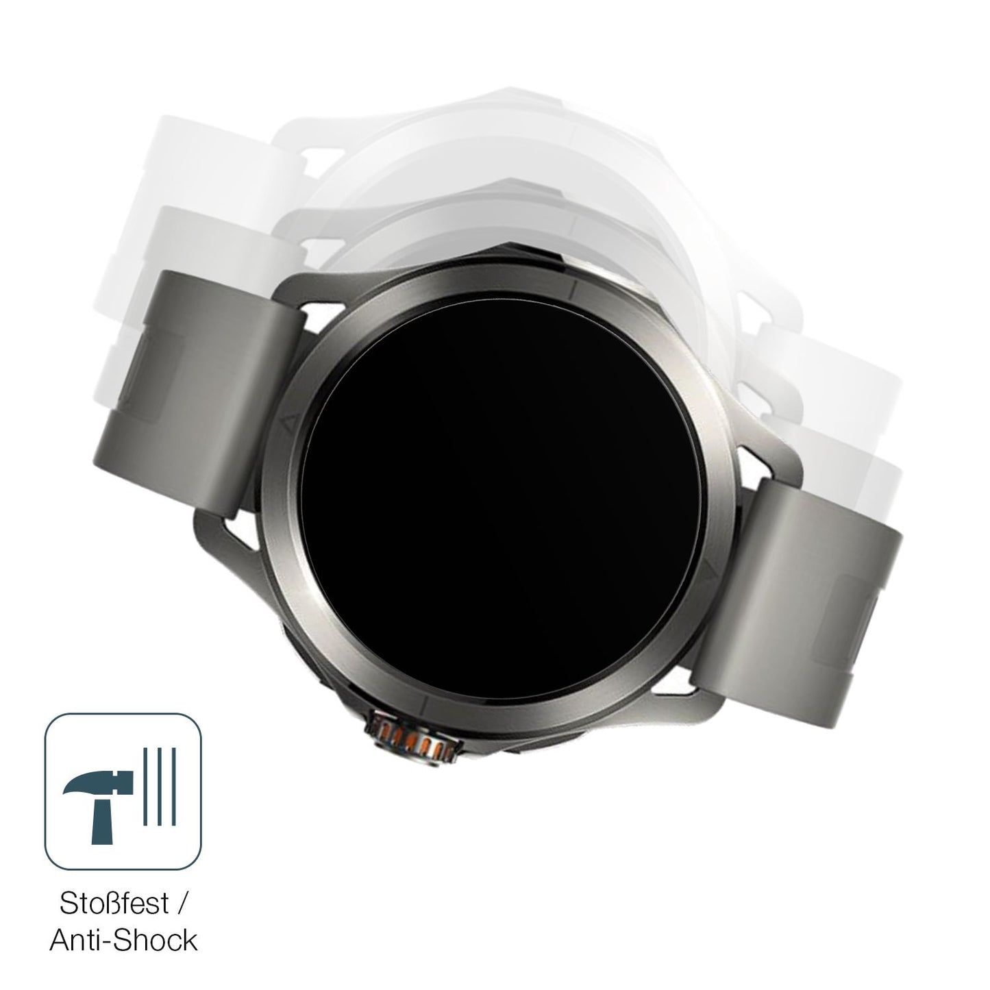 Schutz gegen Kratzer auf dem Xiaomi Watch S4 Glas durch Schlüssel, Stöße gegen die Tischkante oder Stürze