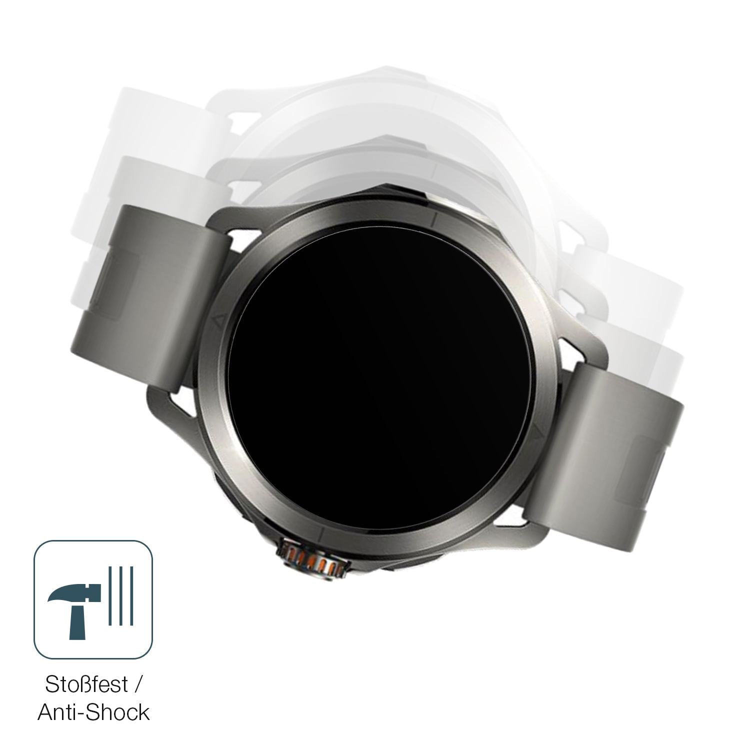 Schutz gegen Kratzer auf dem Xiaomi Watch S4 Glas durch Schlüssel, Stöße gegen die Tischkante oder Stürze