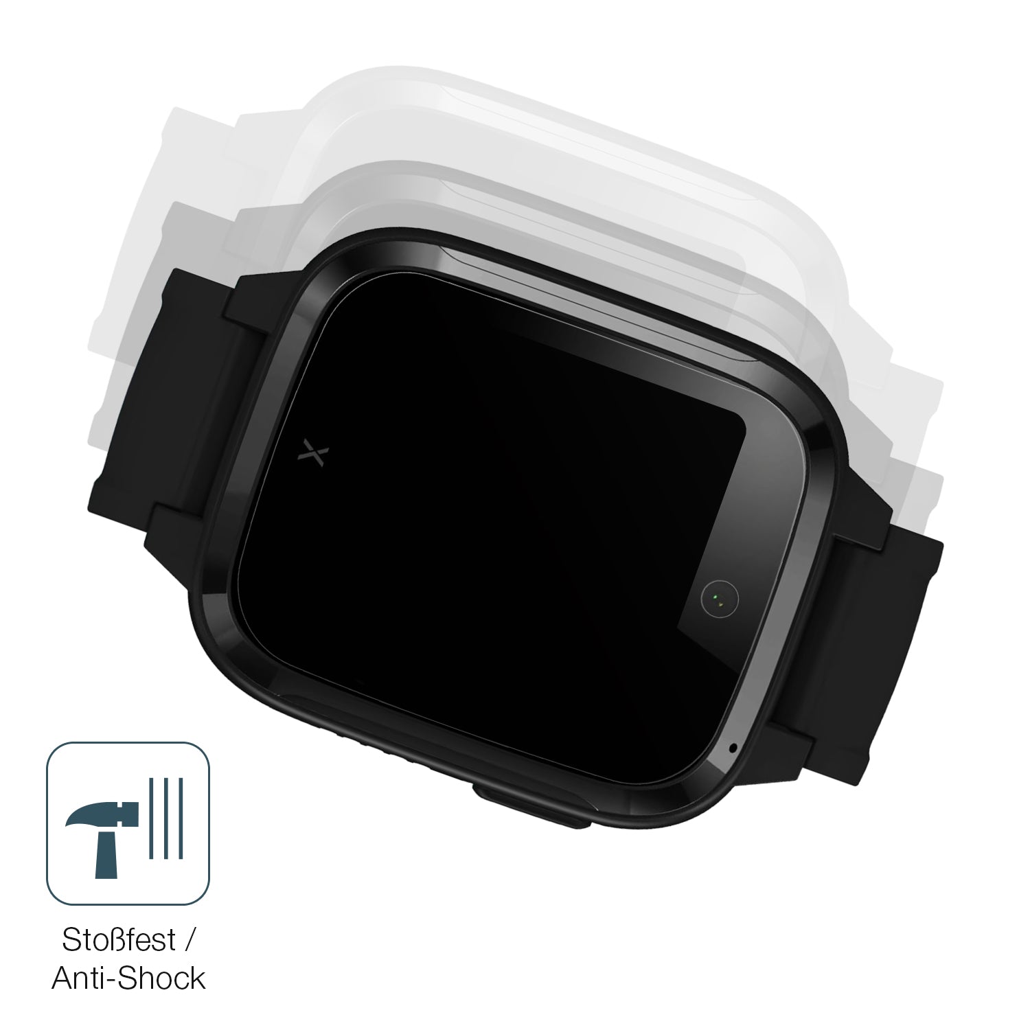 Schutz gegen Kratzer auf dem XPLORA Kidzi Smartwatch Glas durch Schlüssel, Stöße gegen die Tischkante oder Stürze