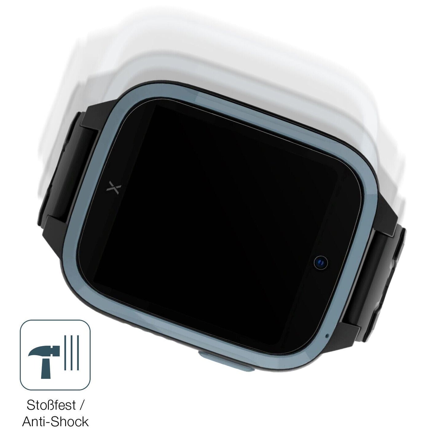 Schutz gegen Kratzer auf dem Xplora XGO3 Kinder-Smartwatch Glas durch Schlüssel, Stöße gegen die Tischkante oder Stürze