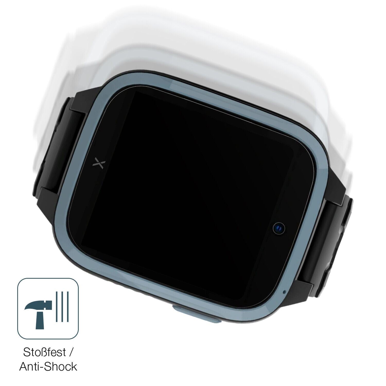Schutz gegen Kratzer auf dem Xplora XGO3 Kinder-Smartwatch Glas durch Schlüssel, Stöße gegen die Tischkante oder Stürze