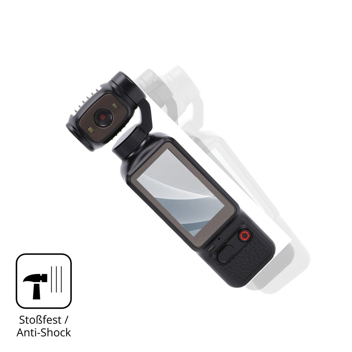 Schutz gegen Kratzer auf dem XUMIUZIY 4K Vlogging-Kamera Glas durch Schlüssel, Stöße gegen die Tischkante oder Stürze