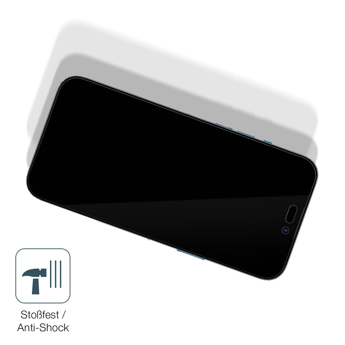 Schutz gegen Kratzer auf dem Apple iPhone 15 Glas durch Schlüssel, Stöße gegen die Tischkante oder Stürze