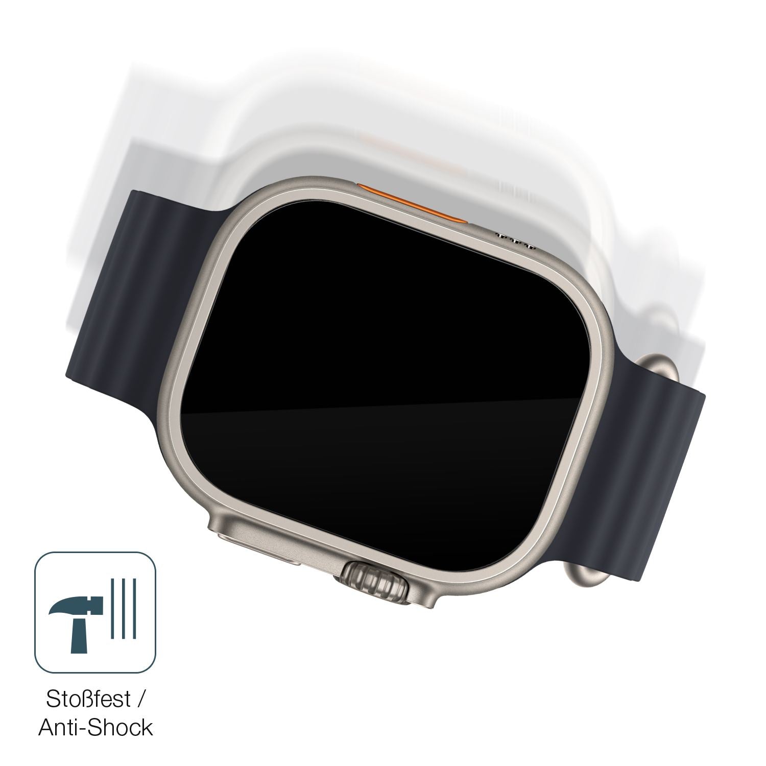 Schutz gegen Kratzer auf dem Apple Watch Ultra 2 49mm Glas durch Schlüssel, Stöße gegen die Tischkante oder Stürze