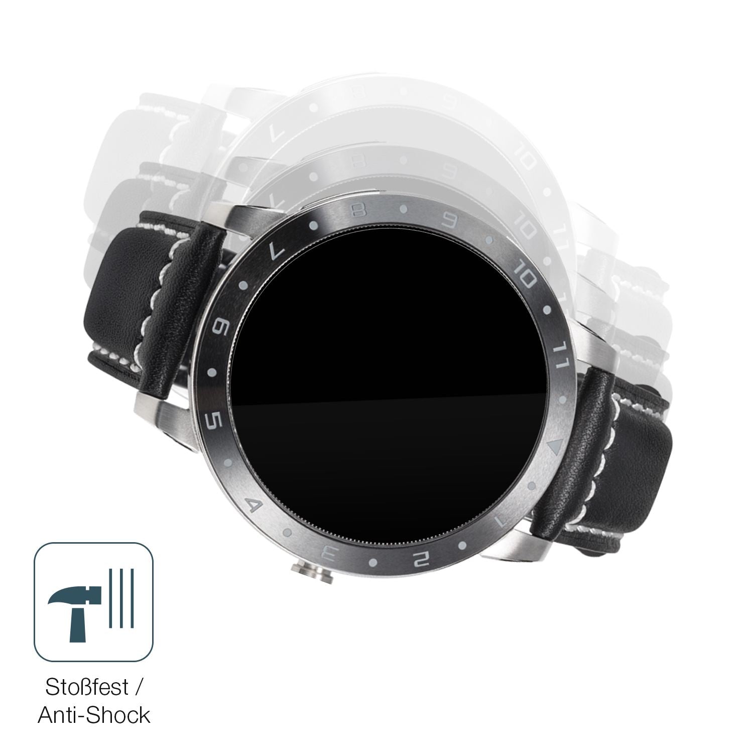 Schutz gegen Kratzer auf dem Asus VivoWatch 5 Glas durch Schlüssel, Stöße gegen die Tischkante oder Stürze