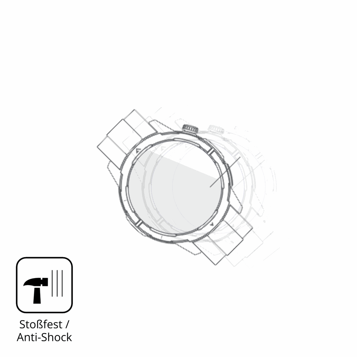 Schutz gegen Kratzer auf dem Beafon Smartwatch 601 Glas durch Schlüssel, Stöße gegen die Tischkante oder Stürze