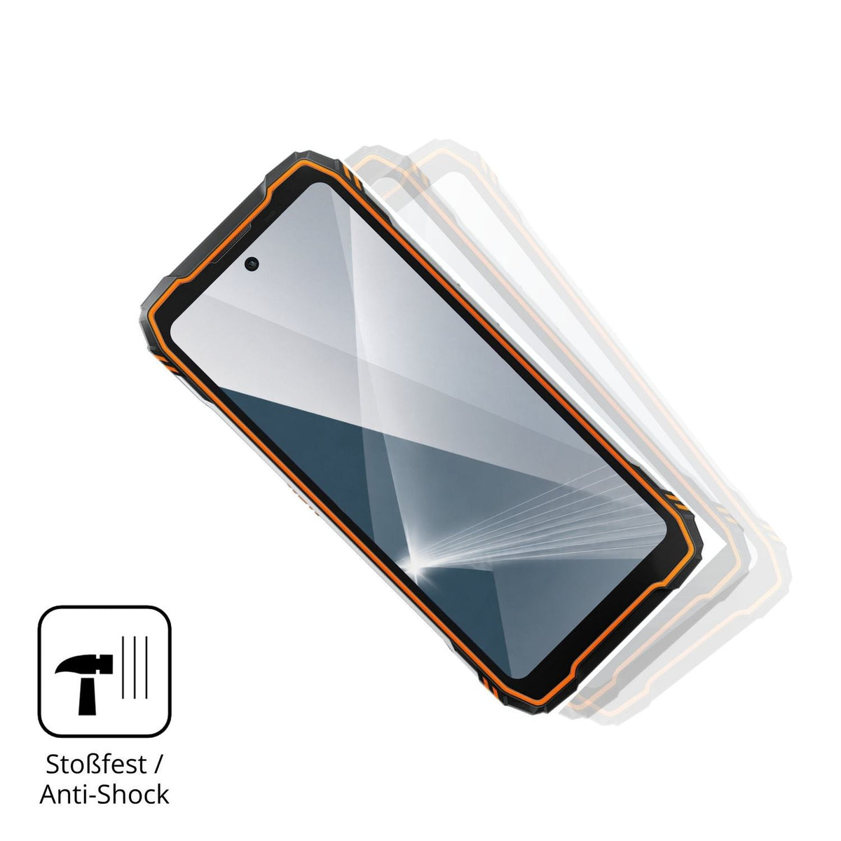 Schutz gegen Kratzer auf dem Blackview Xplore X1 Pro Glas durch Schlüssel, Stöße gegen die Tischkante oder Stürze