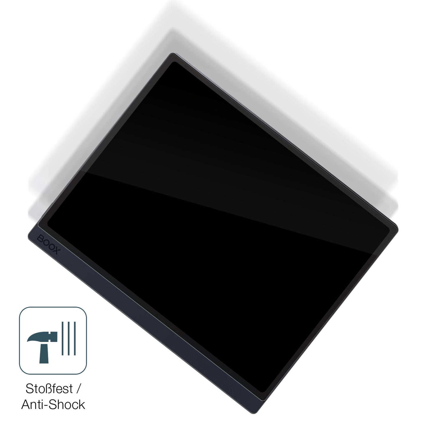 Schutz gegen Kratzer auf dem Boox GO 10.3 ePaper Glas durch Schlüssel, Stöße gegen die Tischkante oder Stürze