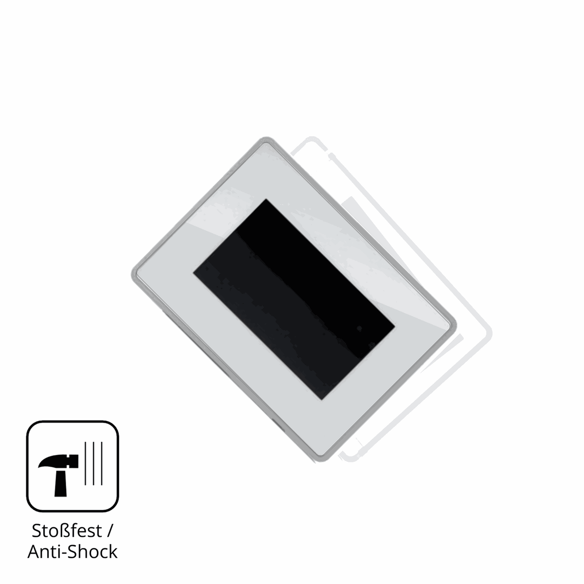 Schutz gegen Kratzer auf dem BUCHER automation JetView 1004 Glas durch Schlüssel, Stöße gegen die Tischkante oder Stürze