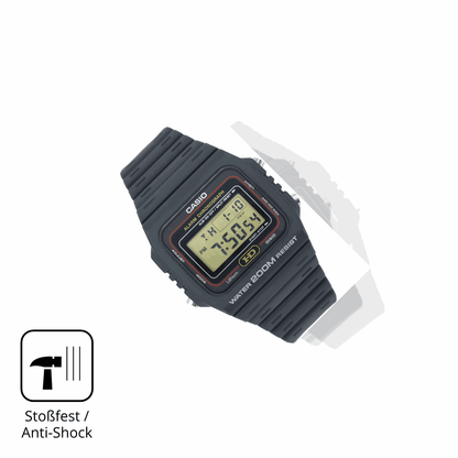 Schutz gegen Kratzer auf dem Casio DW-260 Glas durch Schlüssel, Stöße gegen die Tischkante oder Stürze