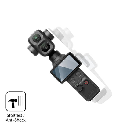 Schutz gegen Kratzer auf dem DJI Osmo Pocket 4P Glas durch Schlüssel, Stöße gegen die Tischkante oder Stürze