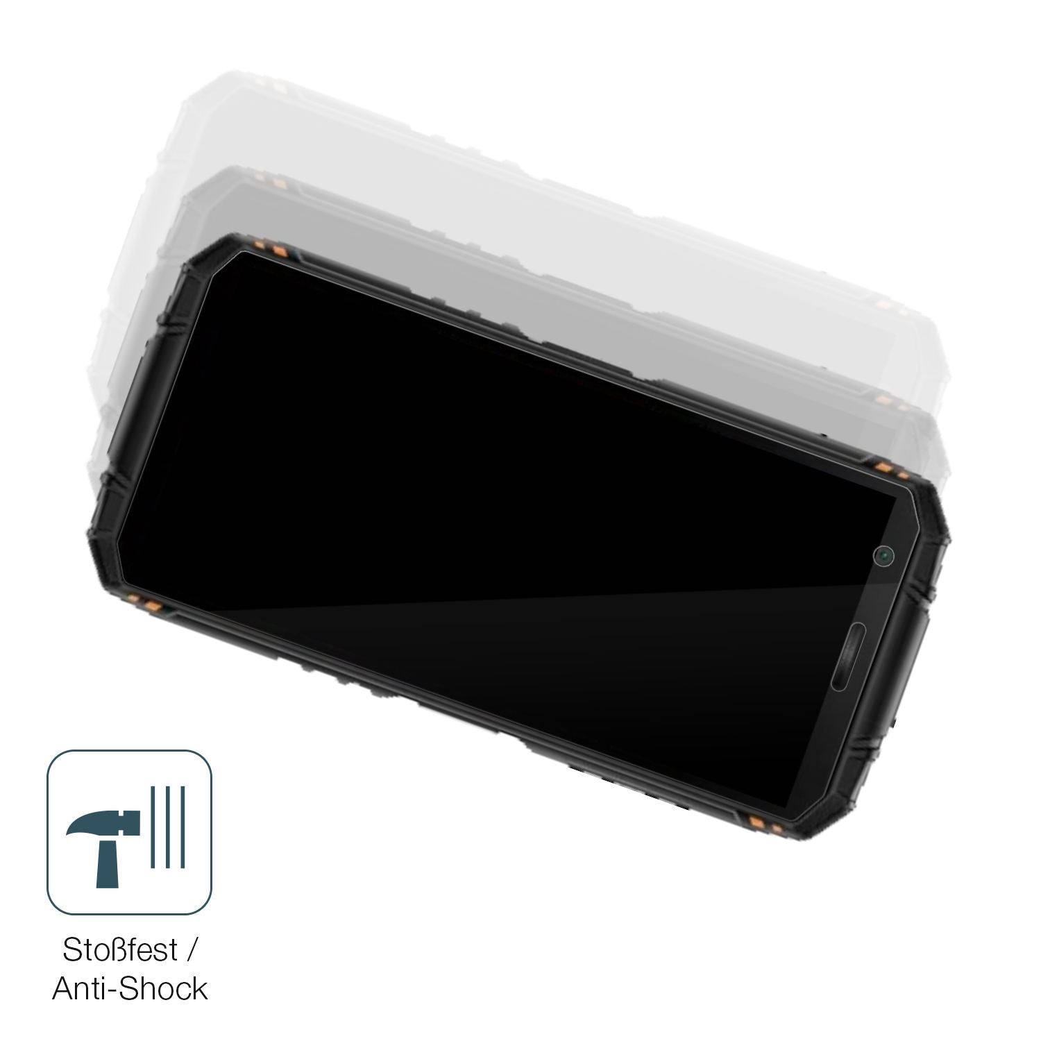 Schutz gegen Kratzer auf dem Doogee Mini Outdoor 3 Ultra Glas durch Schlüssel, Stöße gegen die Tischkante oder Stürze