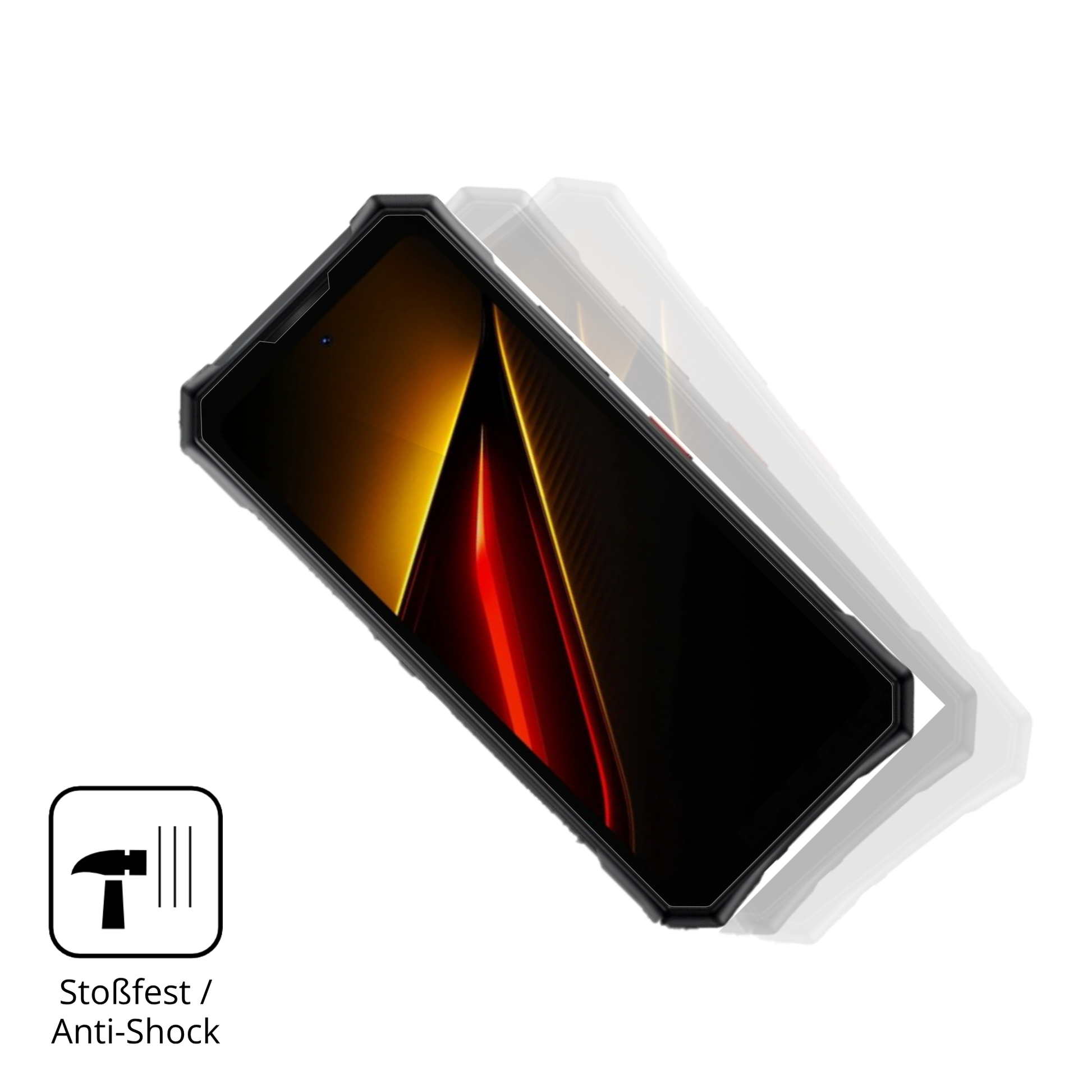 Schutz gegen Kratzer auf dem Doogee S300 Pro Glas durch Schlüssel, Stöße gegen die Tischkante oder Stürze