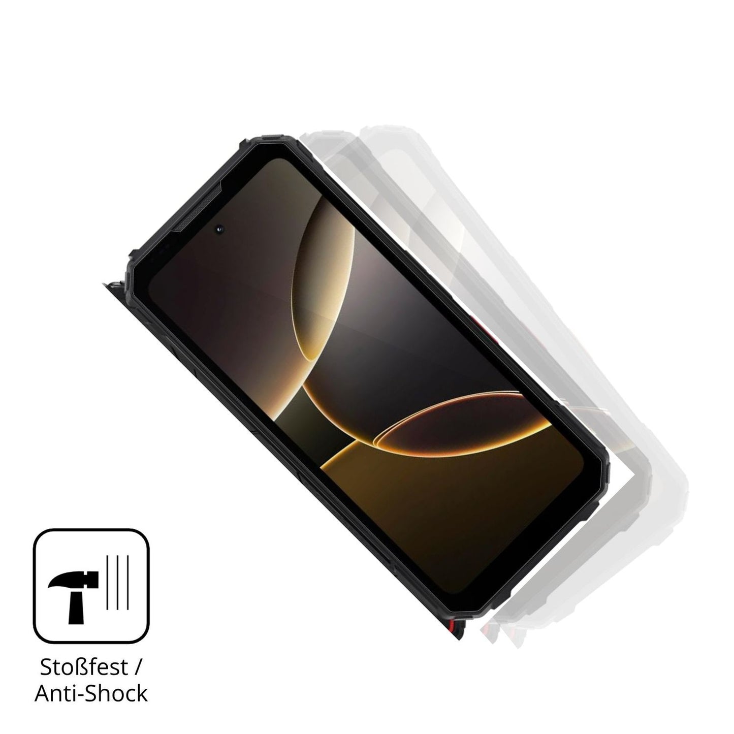 Schutz gegen Kratzer auf dem DOOGEE V Max LR 5G Glas durch Schlüssel, Stöße gegen die Tischkante oder Stürze