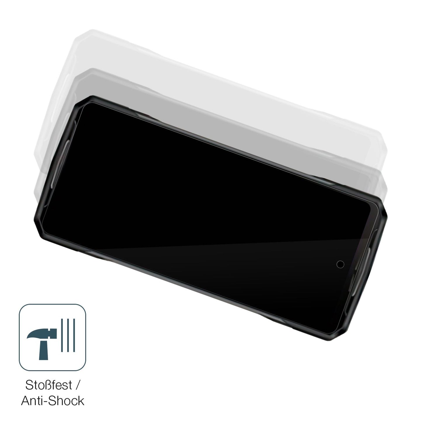 Schutz gegen Kratzer auf dem Doogee V40 Pro Glas durch Schlüssel, Stöße gegen die Tischkante oder Stürze