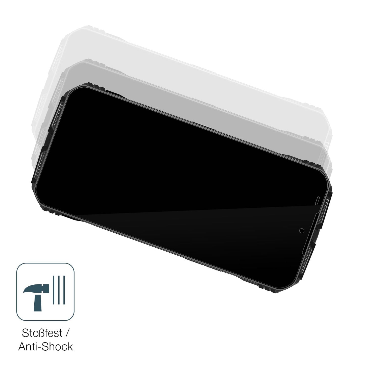 Schutz gegen Kratzer auf dem Doogee Vmaxpro Outdoor Glas durch Schlüssel, Stöße gegen die Tischkante oder Stürze