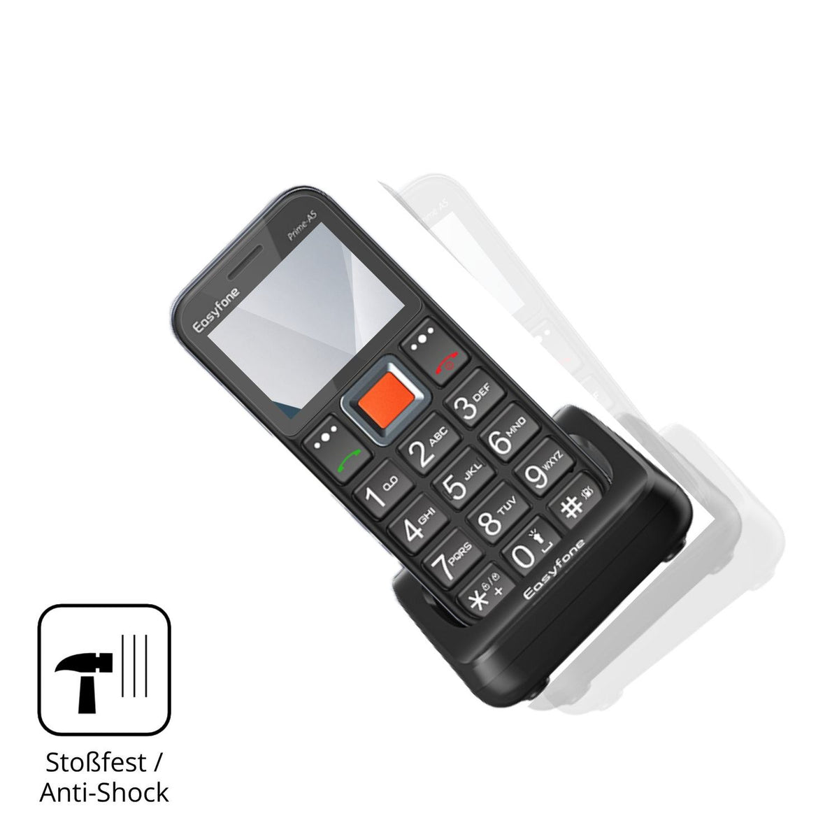 Schutz gegen Kratzer auf dem Easyfone Prime T5 Glas durch Schlüssel, Stöße gegen die Tischkante oder Stürze