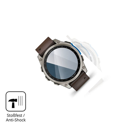 Schutz gegen Kratzer auf dem Garmin D2 Mach 2 47mm Glas durch Schlüssel, Stöße gegen die Tischkante oder Stürze