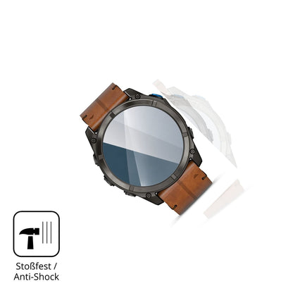 Schutz gegen Kratzer auf dem Garmin D2 Mach 2 Pro 51mm Glas durch Schlüssel, Stöße gegen die Tischkante oder Stürze