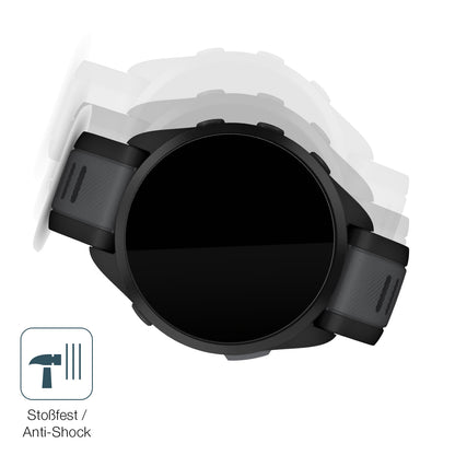 Schutz gegen Kratzer auf dem Garmin Forerunner 165 Glas durch Schlüssel, Stöße gegen die Tischkante oder Stürze