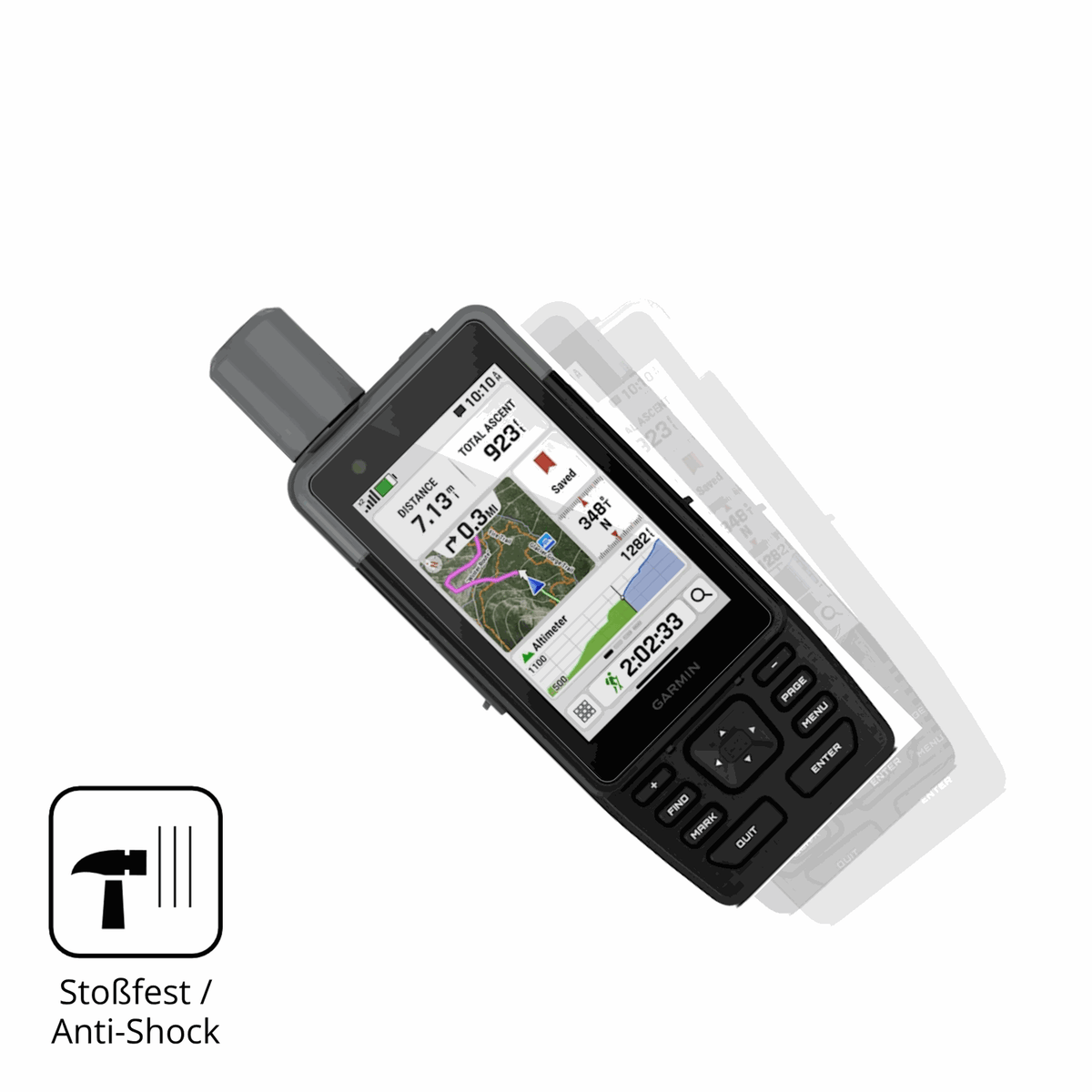 Schutz gegen Kratzer auf dem Garmin GPSMAP H1 Glas durch Schlüssel, Stöße gegen die Tischkante oder Stürze