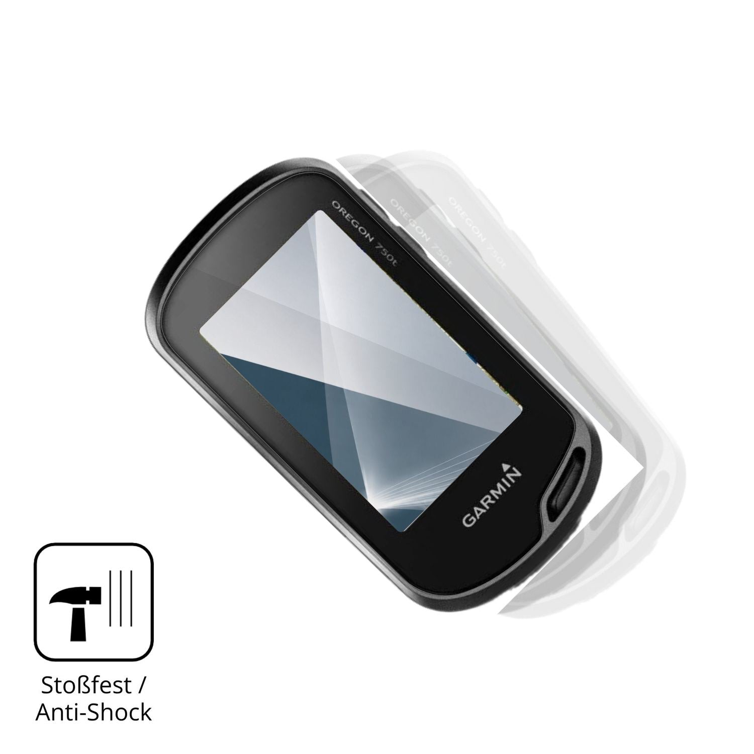 Schutz gegen Kratzer auf dem Garmin Oregon 750t Glas durch Schlüssel, Stöße gegen die Tischkante oder Stürze