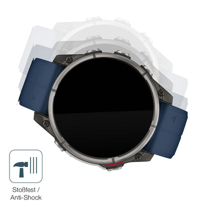 Schutz gegen Kratzer auf dem Garmin Quatix 8 51mm Glas durch Schlüssel, Stöße gegen die Tischkante oder Stürze