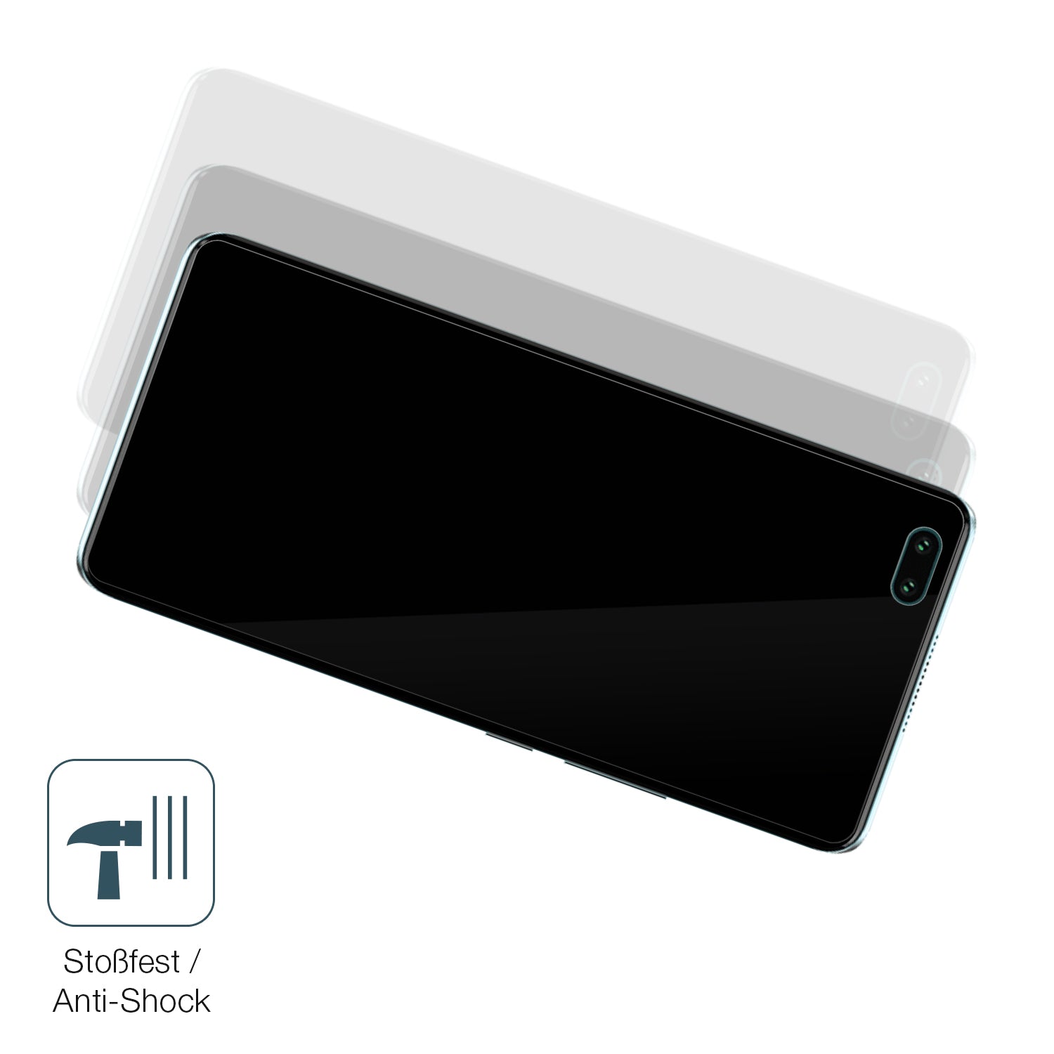 Schutz gegen Kratzer auf dem Hisense Infinity H60 5G Glas durch Schlüssel, Stöße gegen die Tischkante oder Stürze