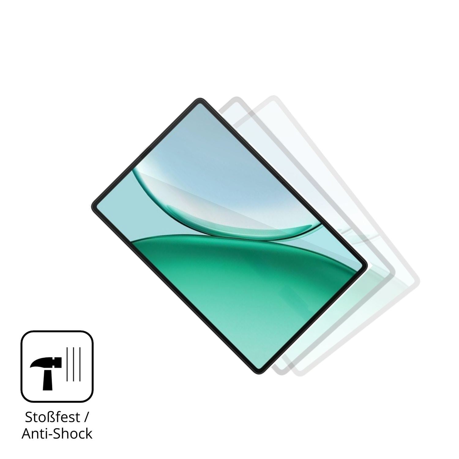 Schutz gegen Kratzer auf dem Honor Pad X10 Glas durch Schlüssel, Stöße gegen die Tischkante oder Stürze