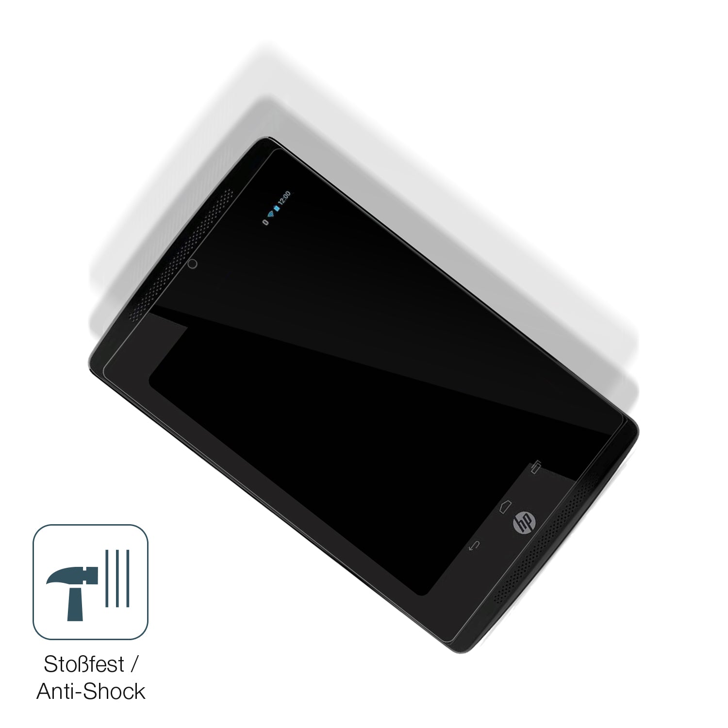 Schutz gegen Kratzer auf dem HP Slate 7 Extreme Glas durch Schlüssel, Stöße gegen die Tischkante oder Stürze