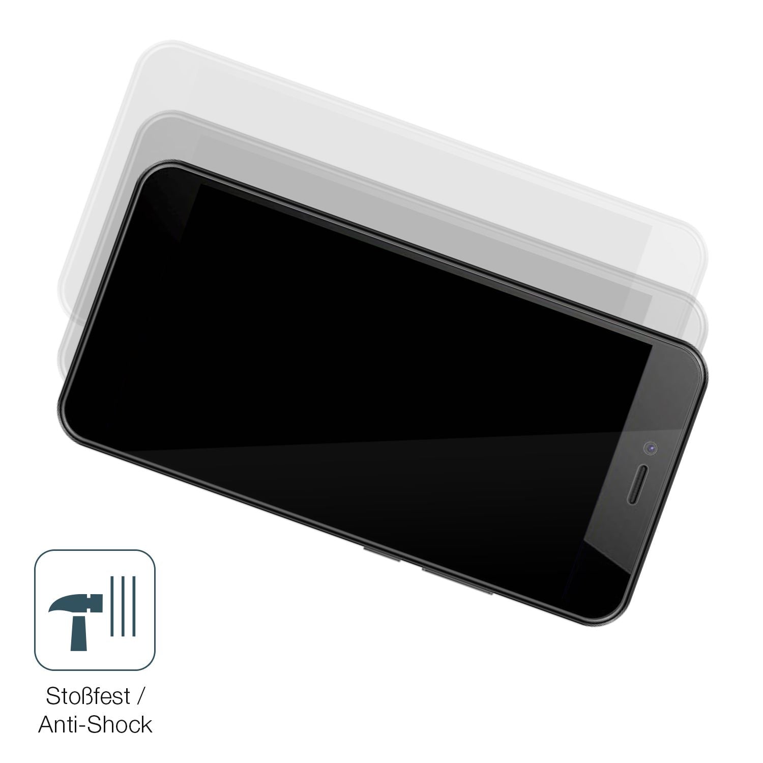 Schutz gegen Kratzer auf dem HTC Wildfire E5 Life Glas durch Schlüssel, Stöße gegen die Tischkante oder Stürze