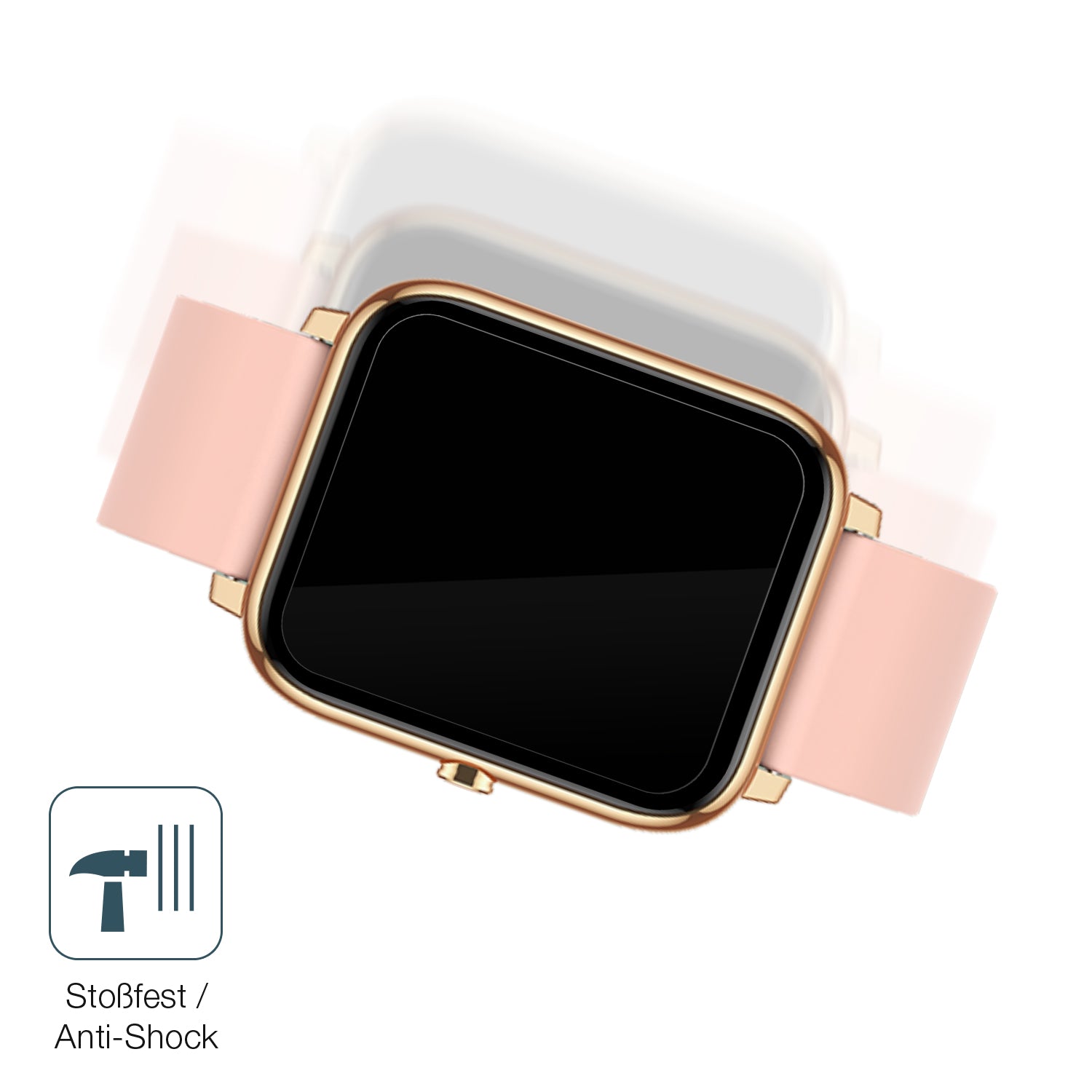 Schutz gegen Kratzer auf dem Kalinco CS201C Smartwatch Glas durch Schlüssel, Stöße gegen die Tischkante oder Stürze