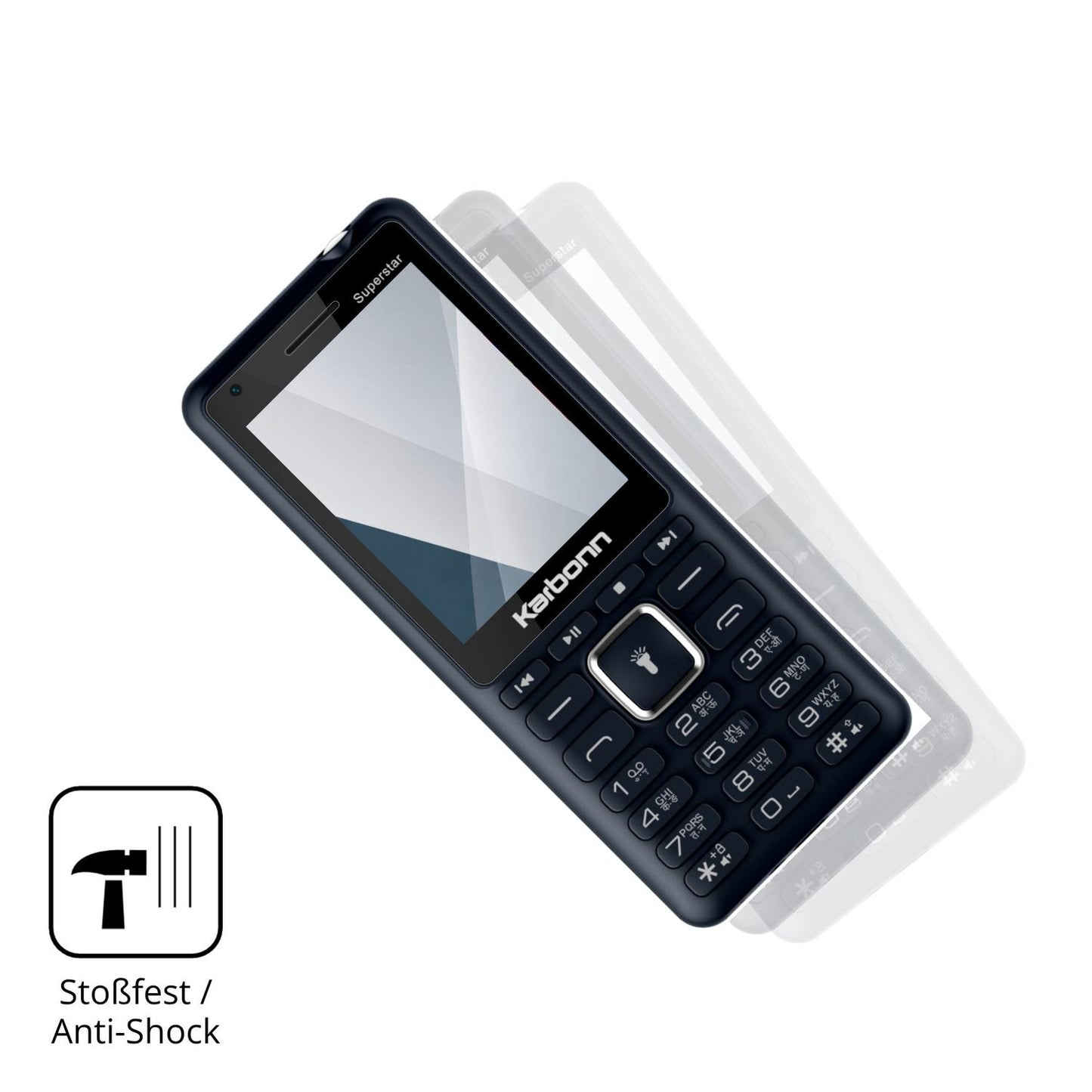 Schutz gegen Kratzer auf dem Karbonn K111 Superstar Glas durch Schlüssel, Stöße gegen die Tischkante oder Stürze