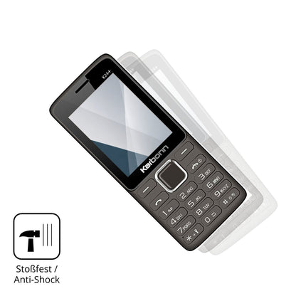 Schutz gegen Kratzer auf dem Karbonn K24 Plus Glas durch Schlüssel, Stöße gegen die Tischkante oder Stürze