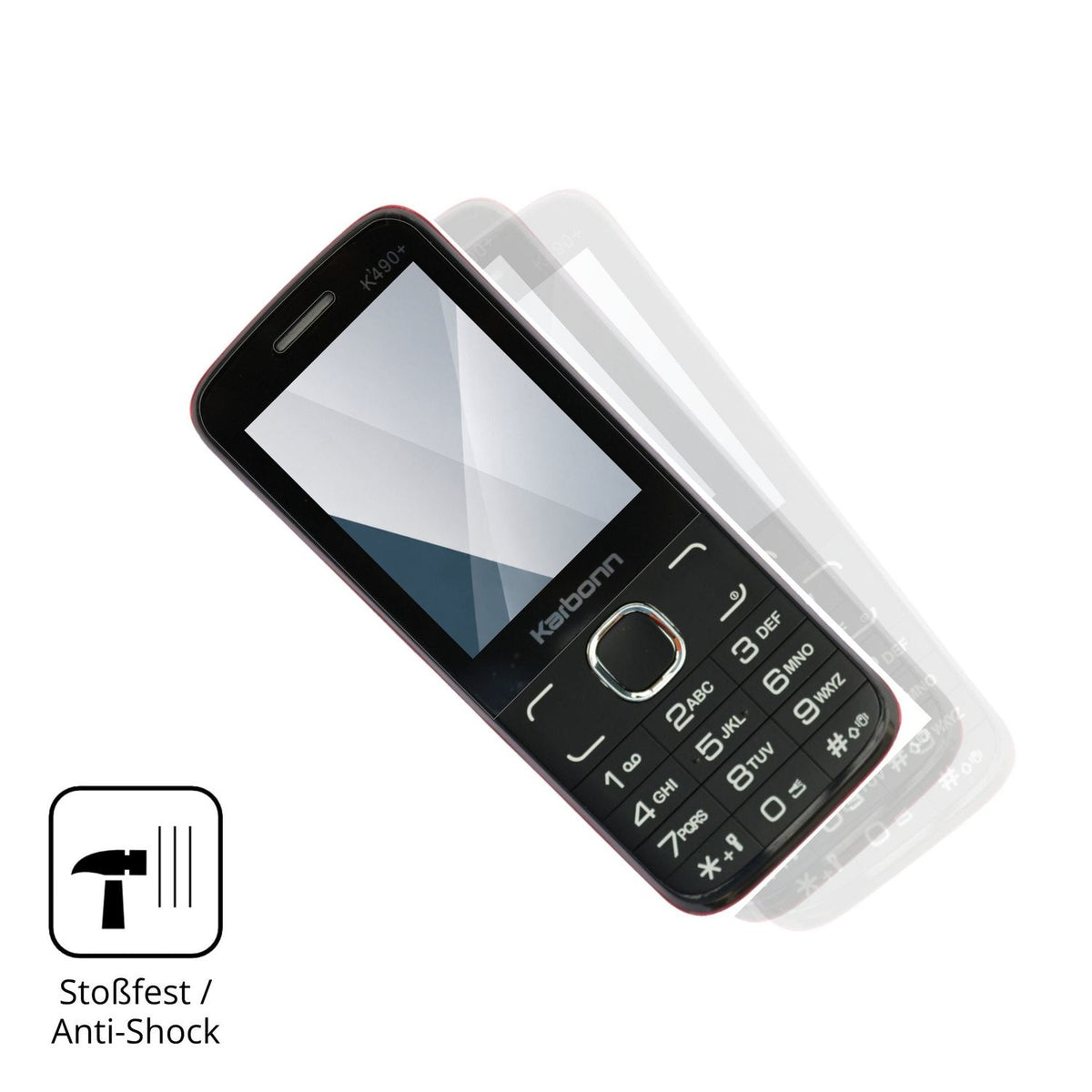 Schutz gegen Kratzer auf dem Karbonn K490 Plus Glas durch Schlüssel, Stöße gegen die Tischkante oder Stürze