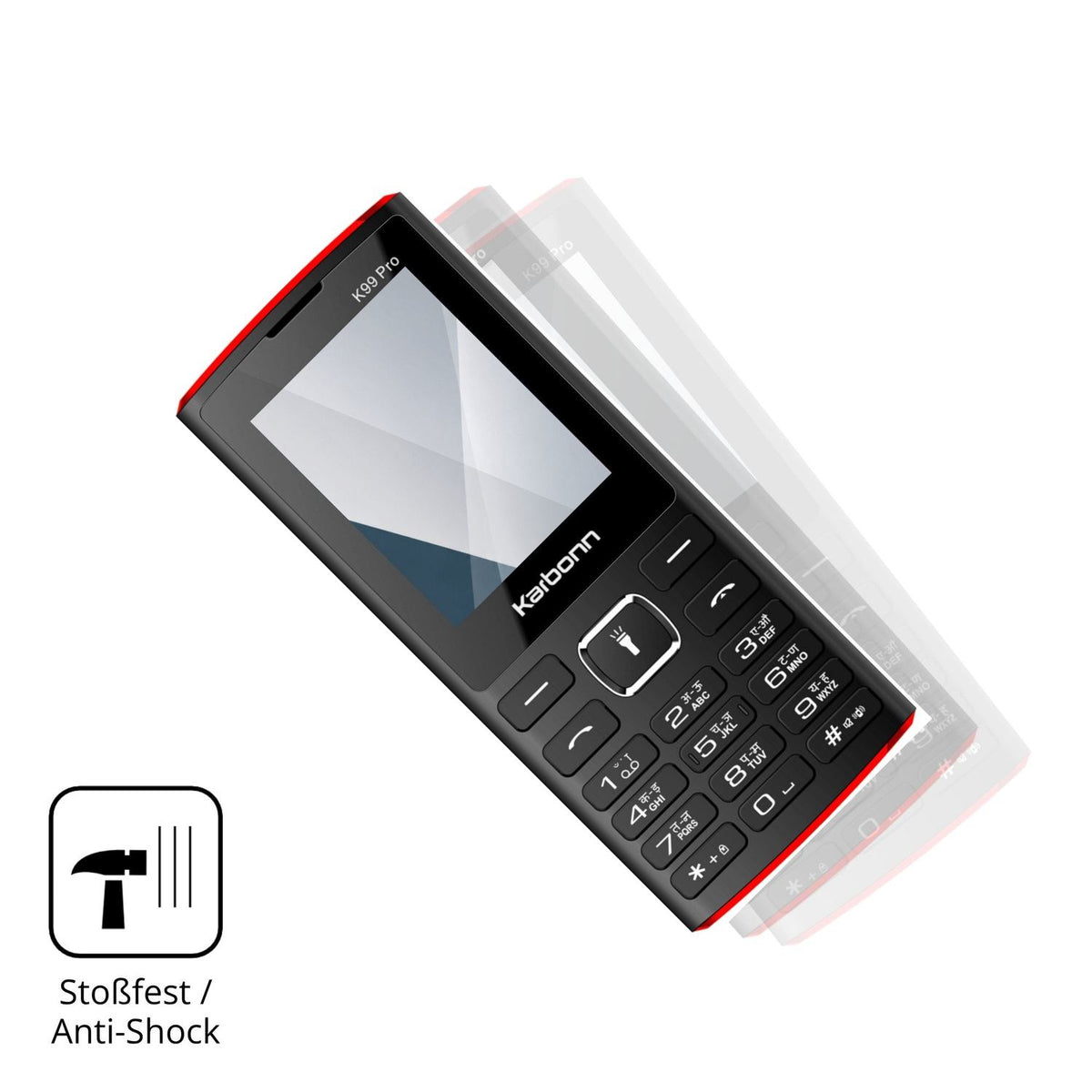 Schutz gegen Kratzer auf dem Karbonn K99 Pro Glas durch Schlüssel, Stöße gegen die Tischkante oder Stürze