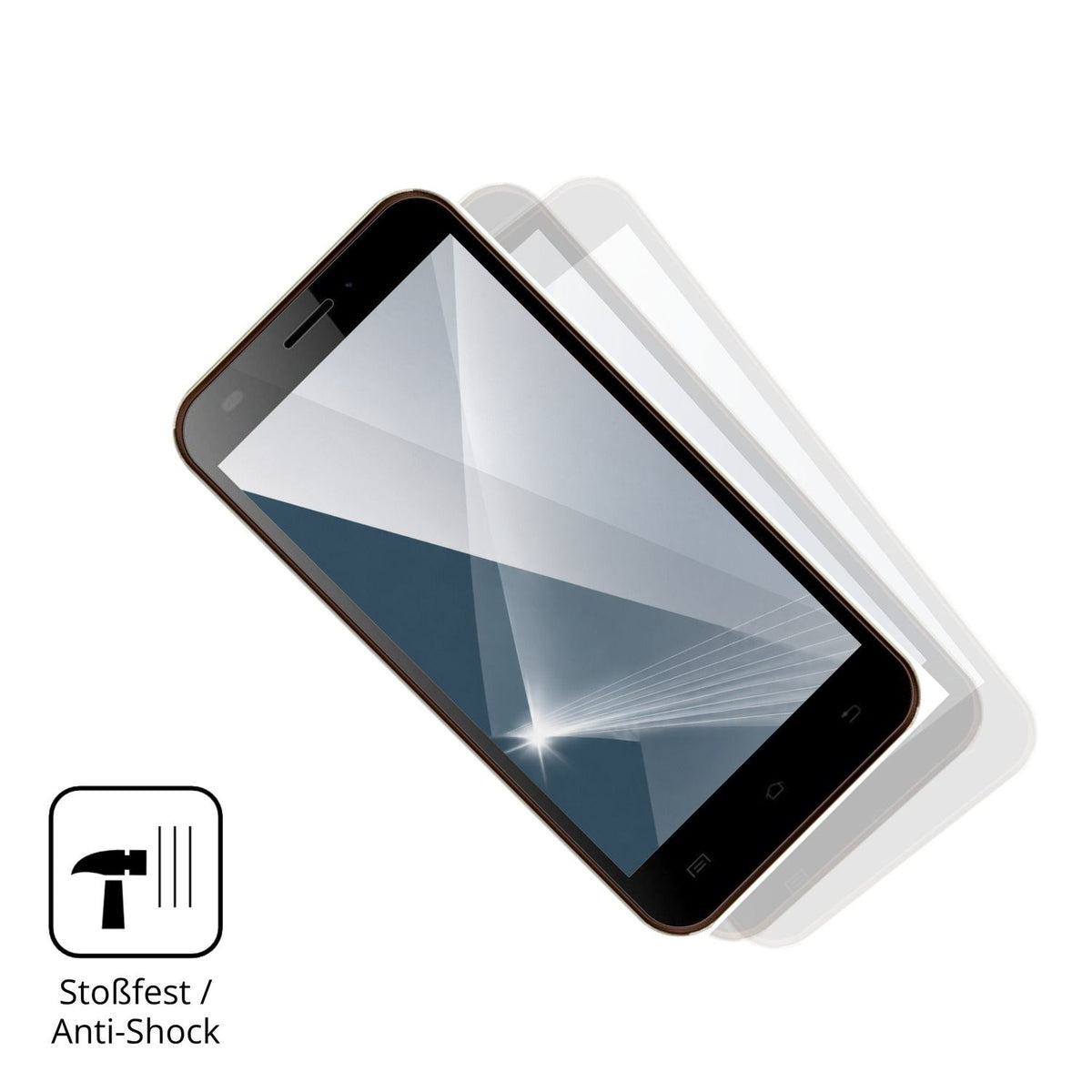 Schutz gegen Kratzer auf dem Karbonn Titanium S200 HD Glas durch Schlüssel, Stöße gegen die Tischkante oder Stürze