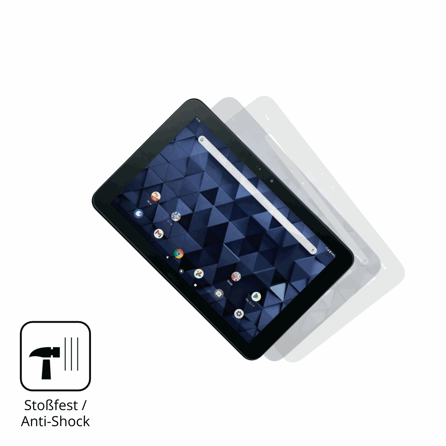 Schutz gegen Kratzer auf dem Kyocera Digno Tab Glas durch Schl�ssel, St��e gegen die Tischkante oder St�rze