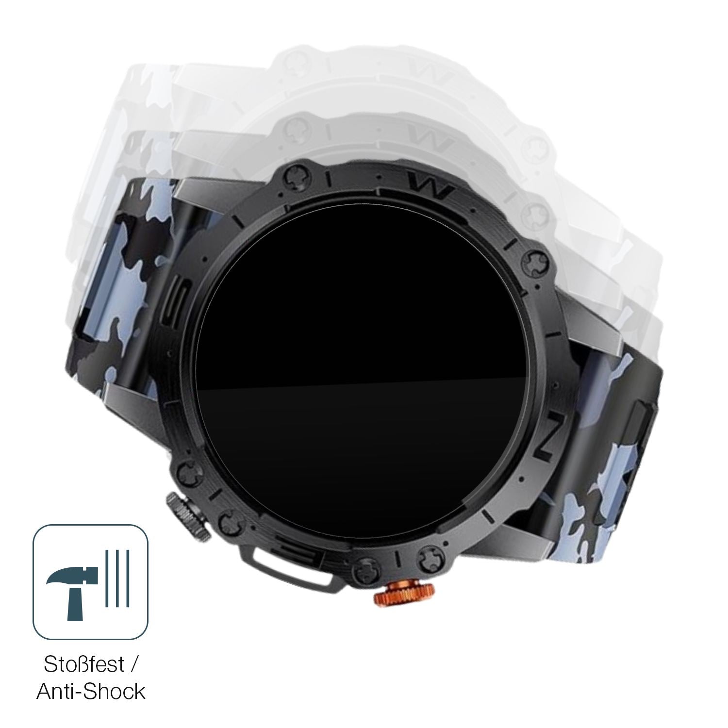 Schutz gegen Kratzer auf dem Lige 1.43 Zoll Smartwatch Glas durch Schlüssel, Stöße gegen die Tischkante oder Stürze
