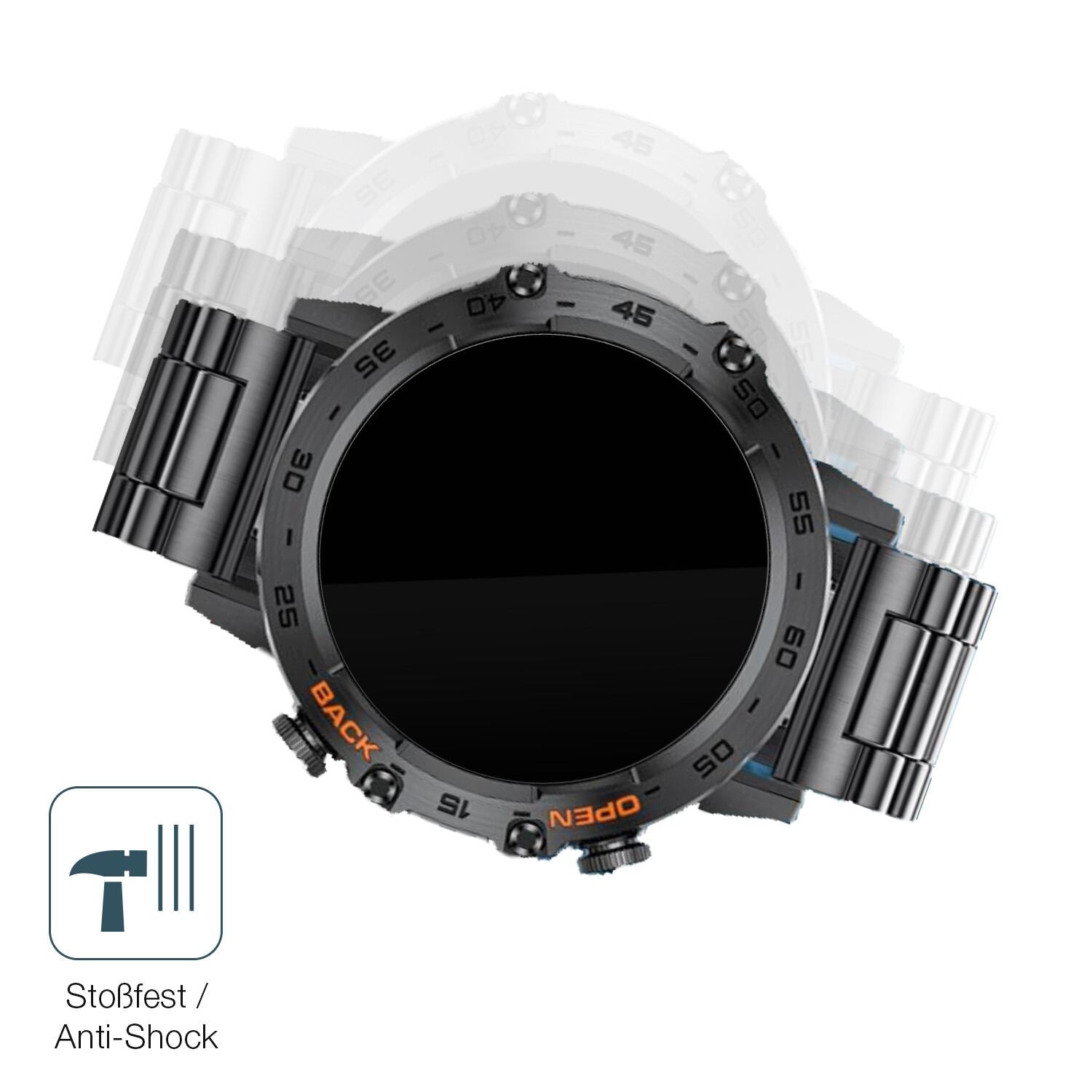 Schutz gegen Kratzer auf dem LIGE BW1846 1.39 Zoll Smartwatch Glas durch Schlüssel, Stöße gegen die Tischkante oder Stürze
