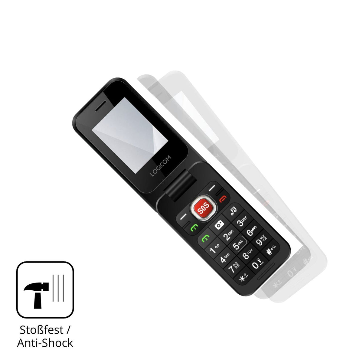 Schutz gegen Kratzer auf dem Logicom Fleep S90 Glas durch Schlüssel, Stöße gegen die Tischkante oder Stürze