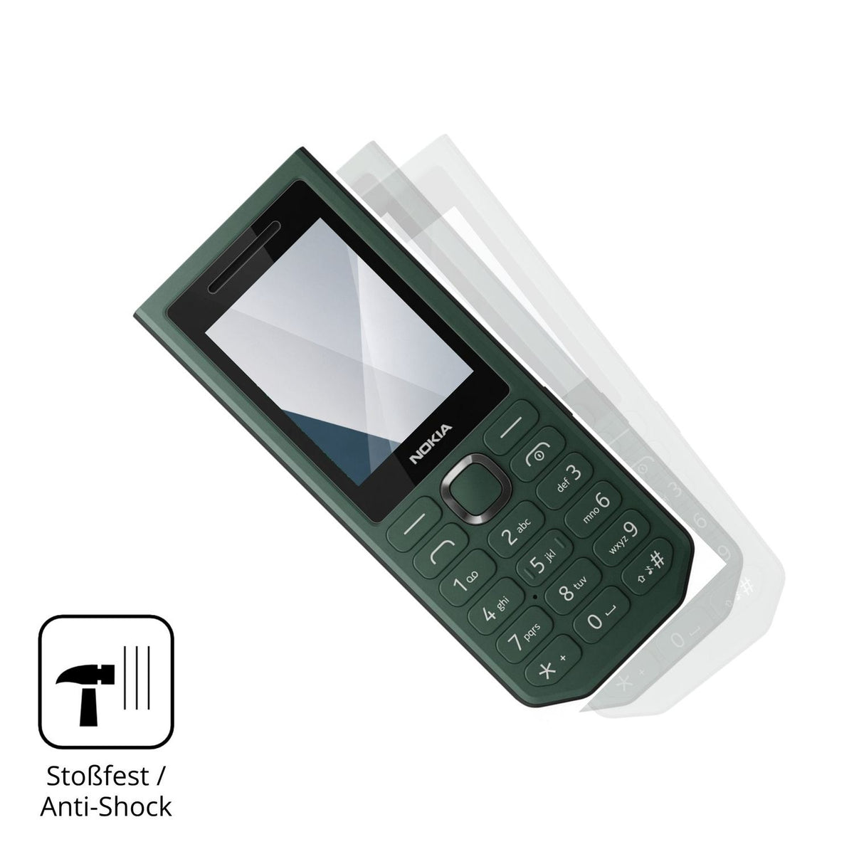 Schutz gegen Kratzer auf dem Nokia 300 Power Bank Glas durch Schlüssel, Stöße gegen die Tischkante oder Stürze