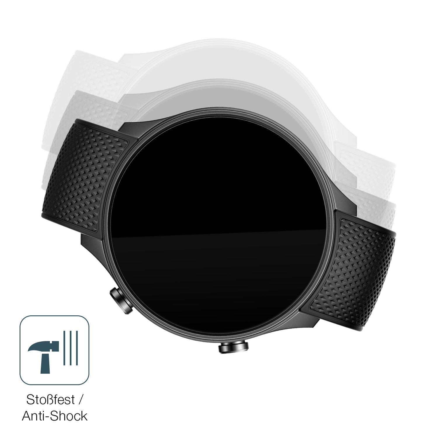 Schutz gegen Kratzer auf dem OnePlus Watch 2R Glas durch Schlüssel, Stöße gegen die Tischkante oder Stürze