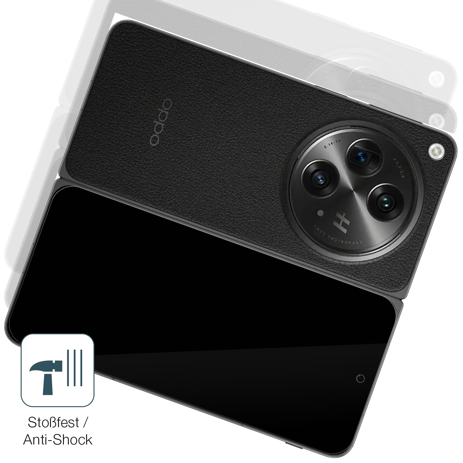 Schutz gegen Kratzer auf dem Oppo Find N3 Aussenseite Glas durch Schlüssel, Stöße gegen die Tischkante oder Stürze