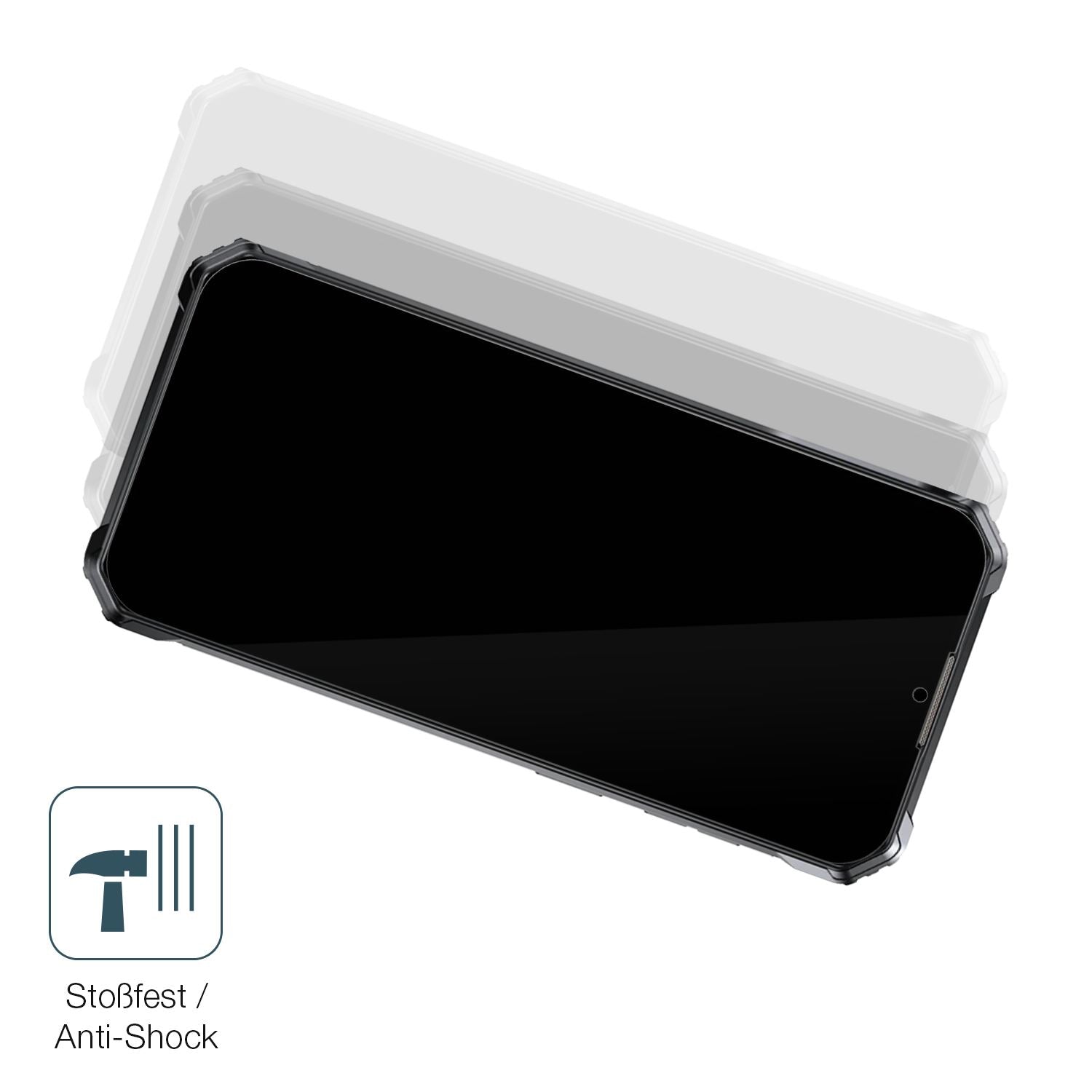 Schutz gegen Kratzer auf dem Oukitel WP38 Glas durch Schlüssel, Stöße gegen die Tischkante oder Stürze
